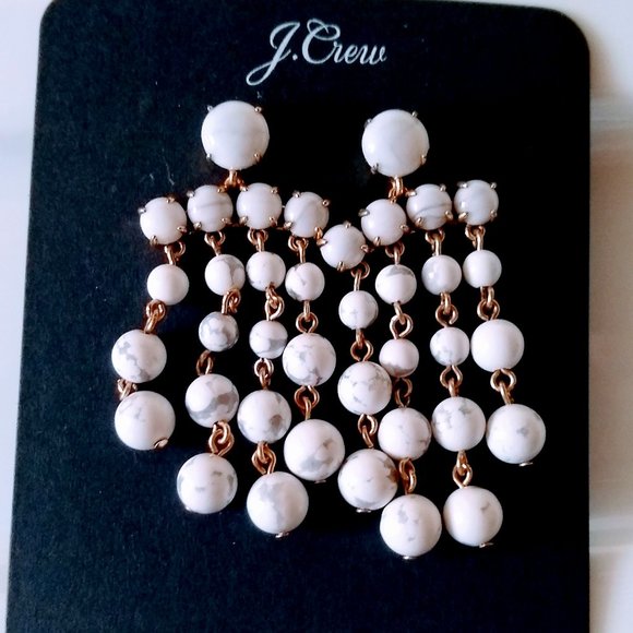 J.crew Candy Dot Chandelier earrings White - Picture 2 of 7